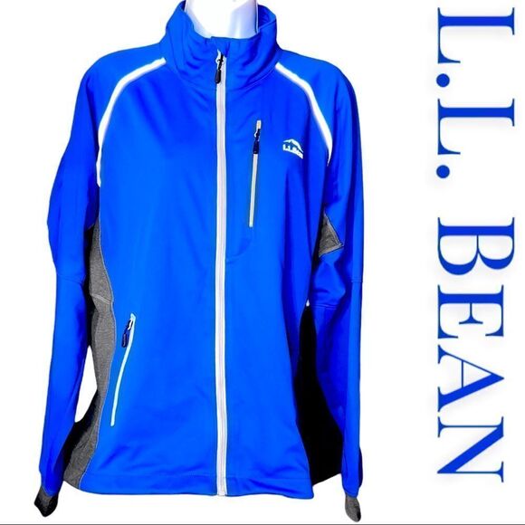 Woman’s L.L. Bean Propel Windbreaker Jacket Blue | Jogging | Track | Large - Picture 1 of 6